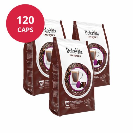 Čokoládové cappuccino v kapsulách kompatibilných s Nespresso – 12×10 ks (120 kapsúl) | Dolce Vita