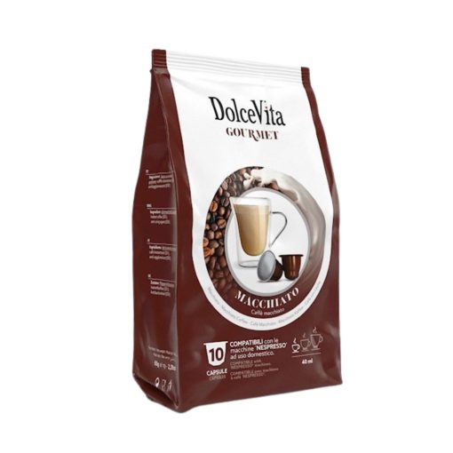 Kapsuly Macchiato kompatibilné s Nespresso, 10 ks, Dolce Vita
