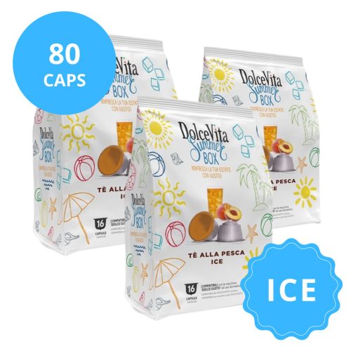 Ľadový broskyňový čaj v kapsulách kompatibilných s Dolce Gusto 5x16 ks (80 kapsúl) Dolce Vita  