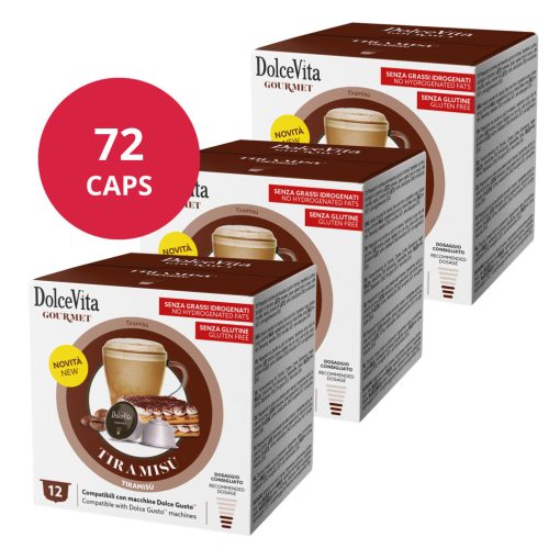 Tiramisu Cappuccino kapsuly kompatibilné s Dolce Gusto 6x12 ks (72 kapsúl) Dolce Vita