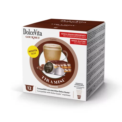 Tiramisu Cappuccino kapsuly kompatibilné s Dolce Gusto 12 ks Dolce Vita