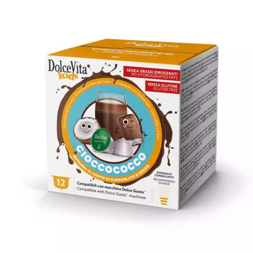 Kokosová čokoláda v kapsulách kompatibilných s Dolce Gusto 12 ks Dolce Vita