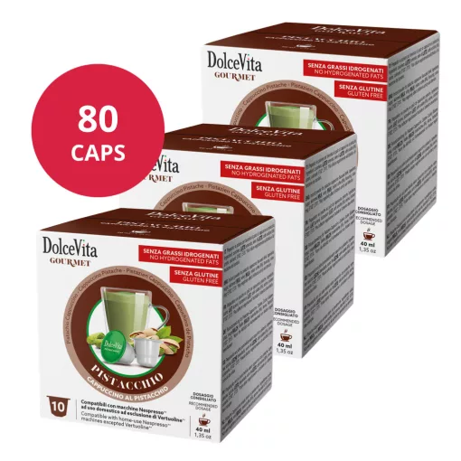 Pistáciové cappuccino v kapsulách kompatibilných s Nespresso, Dolce Vita 8x10 ks (80 ks)