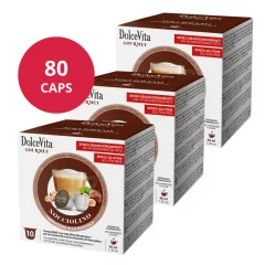   Lieskovoorieškové cappuccino v kapsulách kompatibilných s Nespresso 8×10 ks (80 kapsúl) Dolce Vita