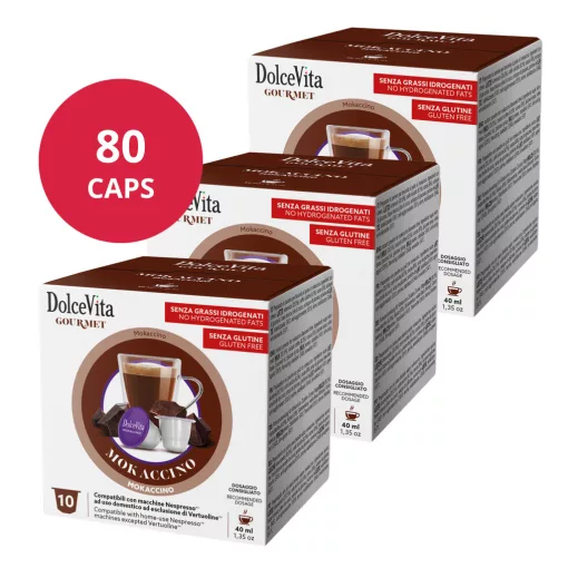 Čokoládové cappuccino v kapsulách kompatibilných s Nespresso 8×10 ks (80 kapsúl) | Dolce Vita