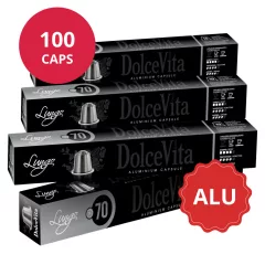   Lungo Aluminium v hliníkových kapsulách kompatibilných s Nespresso 10x10 ks (100 kapsúl) Tube Dolce Vita