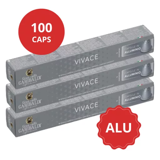 Vivace - hliníkové kávové kapsuly kompatibilné s Nespresso Garibaldi 10×10 ks (100 kapsúl)