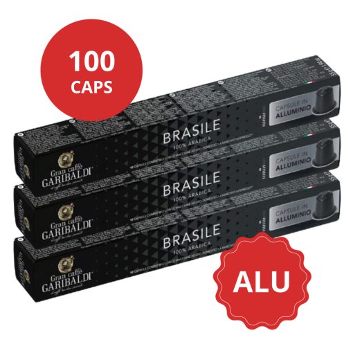 Brasil - hliníkové kávové kapsuly kompatibilné s Nespresso Garibaldi 10×10 ks (100 kapsúl)