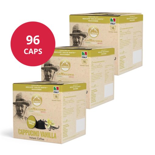 Vanilkové Cappuccino kapsuly kompatibilné s Dolce Gusto 6×16 ks (96 kapsúl) LaNatura  
