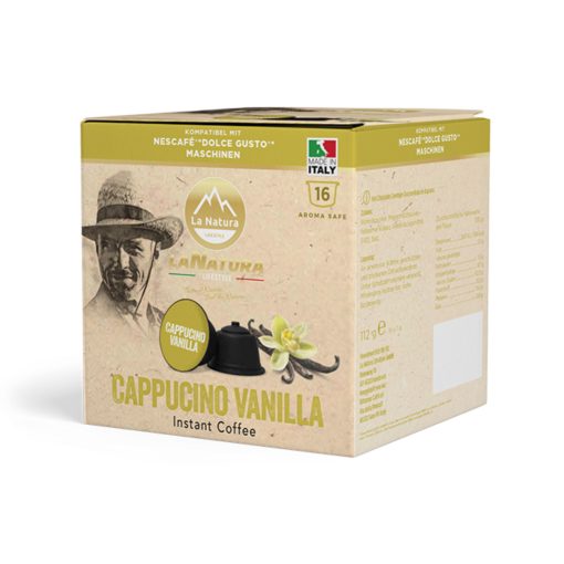 Vanilkové Cappuccino kapsuly kompatibilné s Dolce Gusto 16 ks LaNatura  