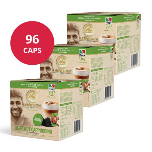 Nocciolino – lieskovoorieškové Cappuccino v kapsulách kompatibilných s Dolce Gusto 6×16 ks (96 kapsúl) LaNatura  