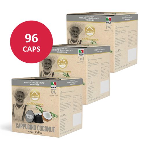 Kokosové Cappuccino kapsuly kompatibilné s Dolce Gusto 6×16 ks (96 kapsúl) LaNatura  