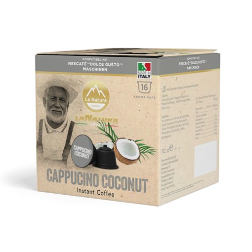 Kokosové Cappuccino kapsuly kompatibilné s Dolce Gusto 16 ks LaNatura  