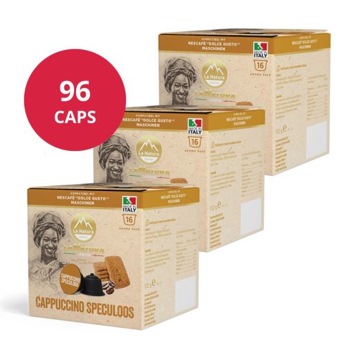 Cappuccino s príchuťou škoricových sušienok v kapsulách kompatibilných s Dolce Gusto 6×16 ks (96 kapsúl) LaNatura  