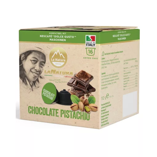 Pistáciová čokoláda v kapsulách kompatibilných s Dolce Gusto 16 ks LaNatura