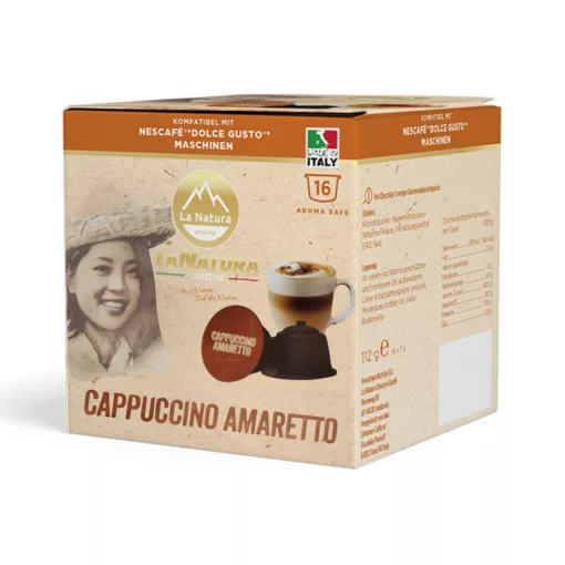 Amaretto Cappuccino v kapsulách kompatibilných s Dolce Gusto 16 ks LaNatura