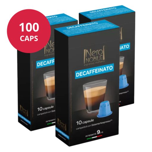 Kapsuly - Bezkofeínová káva pre Nespresso v hliníkovej Kapsuly 10x10 ks (100 ks)