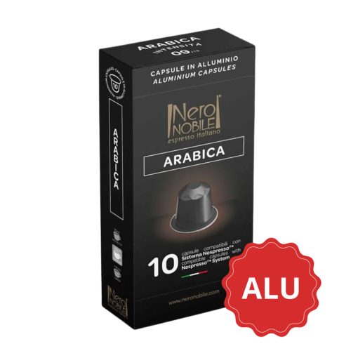Kávové kapsuly Arabica hliníkové, kompatibilné s Nespresso 10 ks